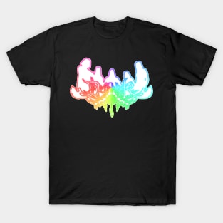 Rainbow Neon Sign Dethklok Logo T-Shirt